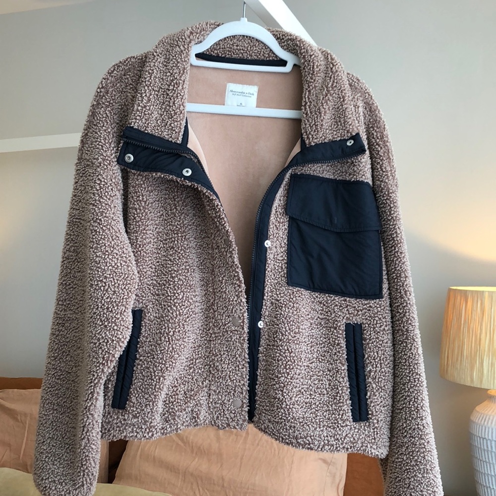 Abercrombie & Fitch Fleece Jacket brown/navy